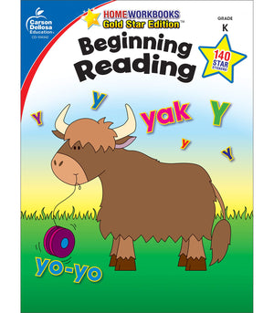 Carson Dellosa Beginning Reading WorkbookKindergarten Early Reader Phonics Practice With Stickers, Incentive Chart, Puzzles, Co,Used