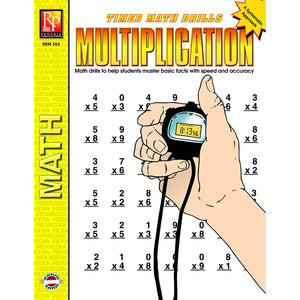 Timed Math Drills: Multiplication  Reproducible Activity Book,New