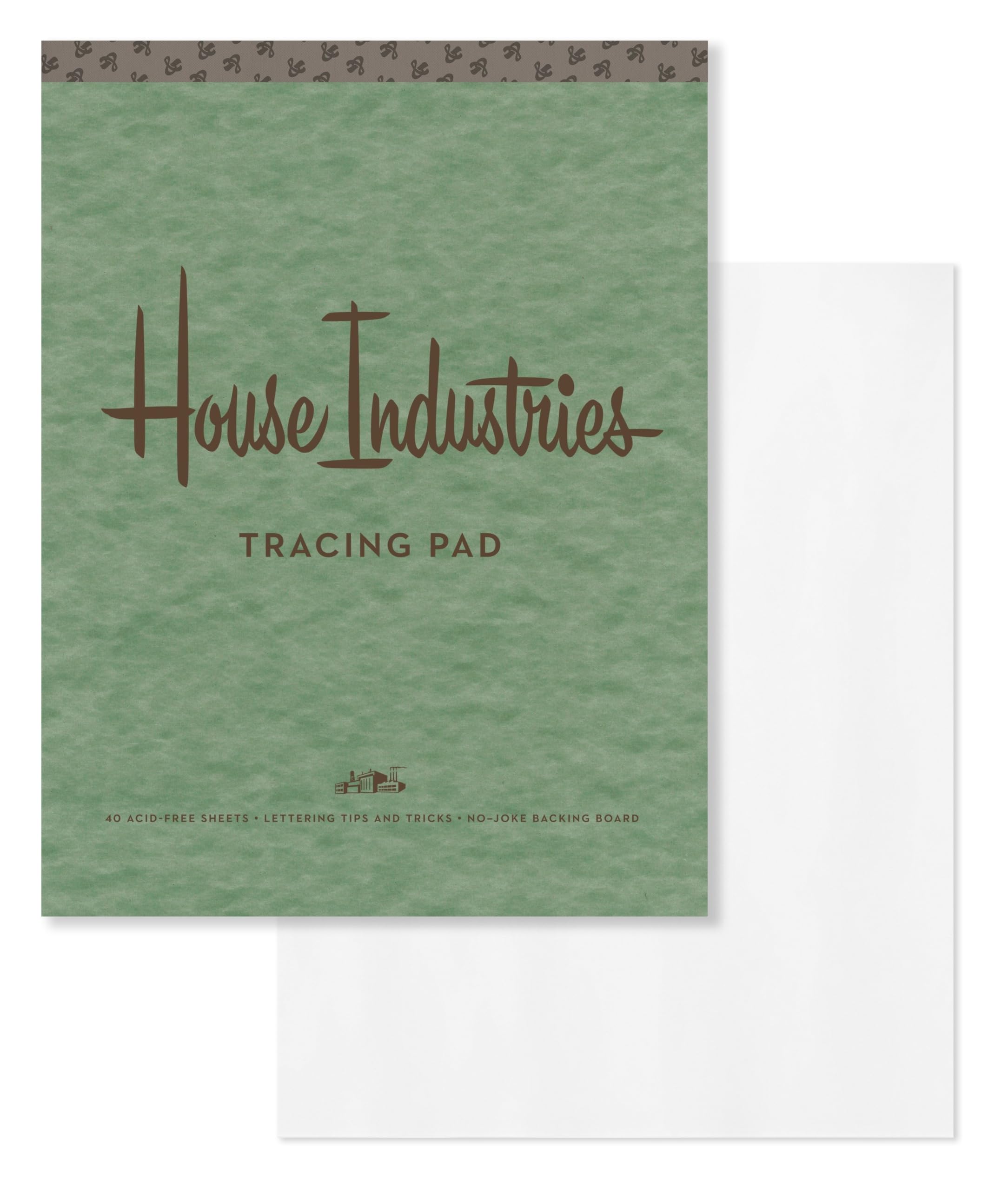 House Industries Tracing Pad: 40 AcidFree Sheets, Lettering Tips, ExtraThick Backing Board,Used
