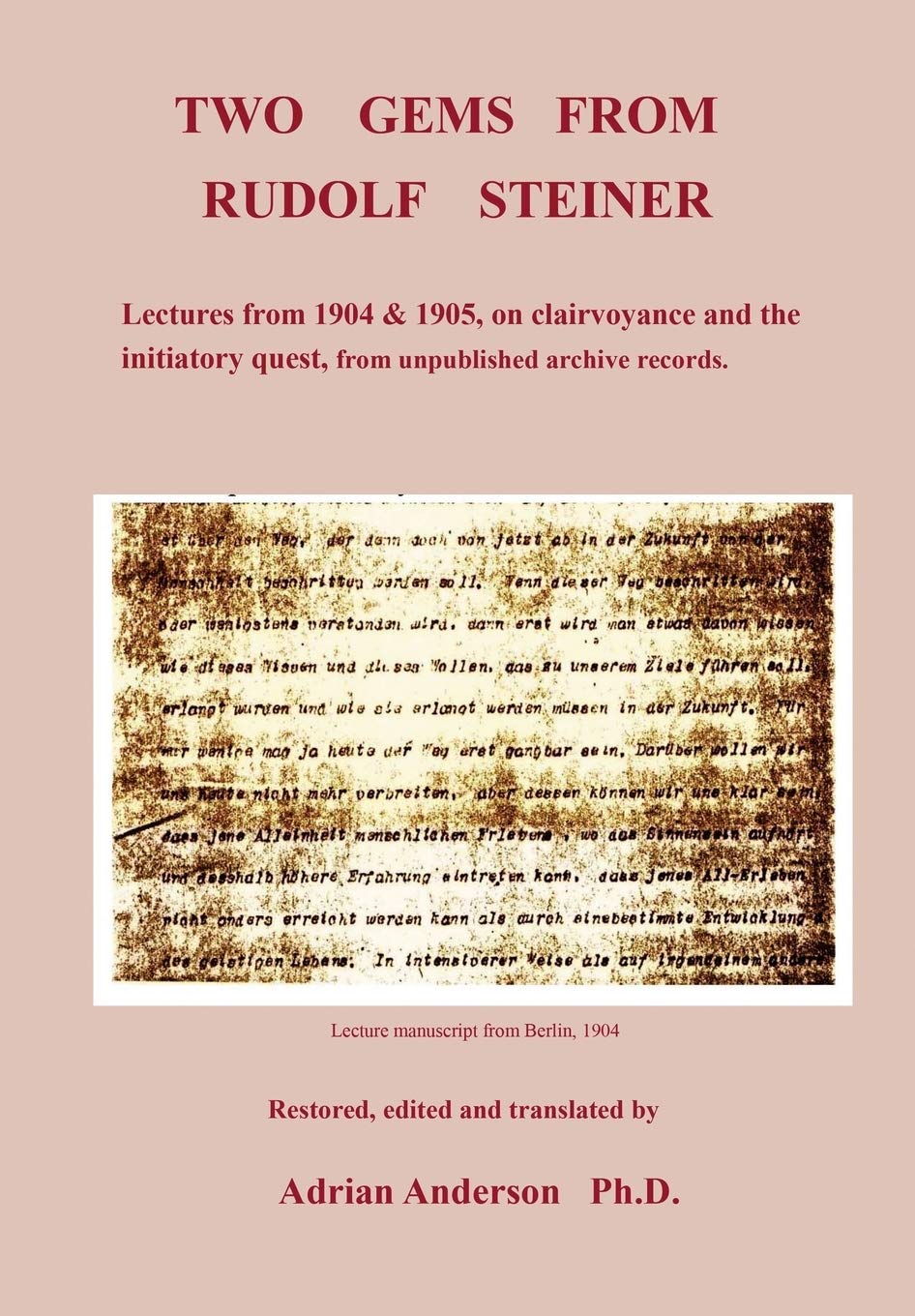 Two Gems from Rudolf Steiner,Used
