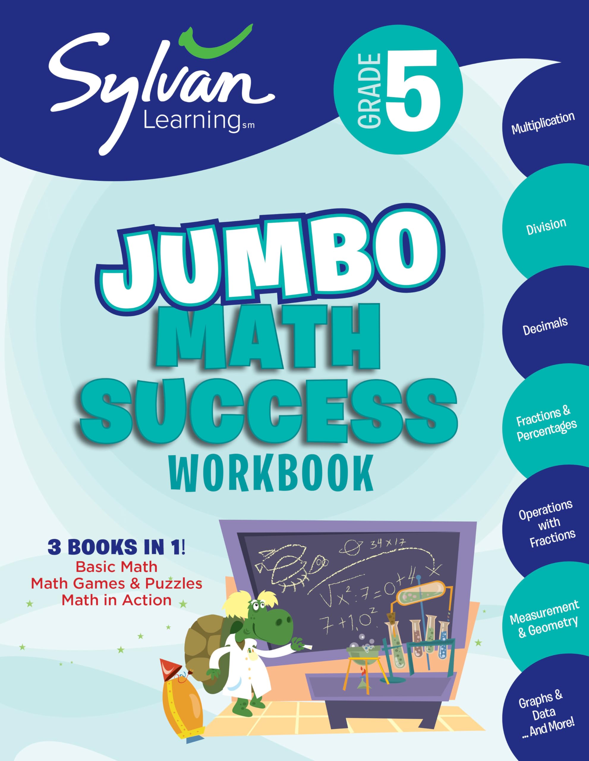 5th Grade Jumbo Math Success Workbook: 3 Books in 1Basic Math, Math Games and Puzzles, Math in Action; Activities, Exercises,