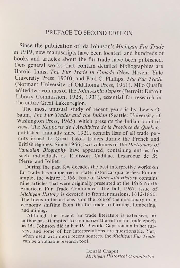Michigan Fur Trade,Used
