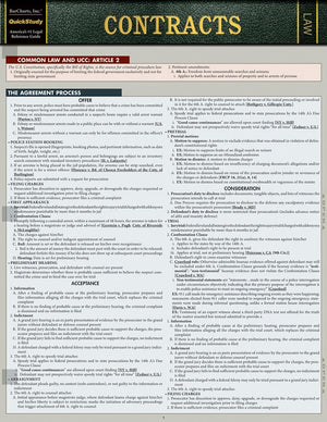 Contracts QuickStudy Laminated Reference Guide,New