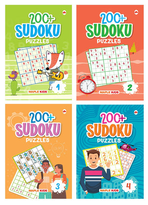 Sudoku (Set Of 4 Books) With More Than 800+ Puzzles - Brain Activity Books - Brain Booster Games - Puzzle Activity Books For Children - Age 4+ - Brain Teaser Exercises - Puzzles For Children