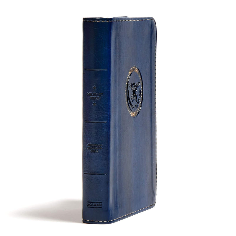 CSB Military Bible, Royal Blue LeatherTouch, Red Letter, Presentation Page, Articles, Study Helps, Prayers, FullColor Maps, Eas,Used