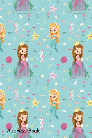 Address Book: For Contacts, Addresses, Phone, Email, Note,Emergency Contacts,Alphabetical Index With Mermaid Friend Seamless Pat,Used