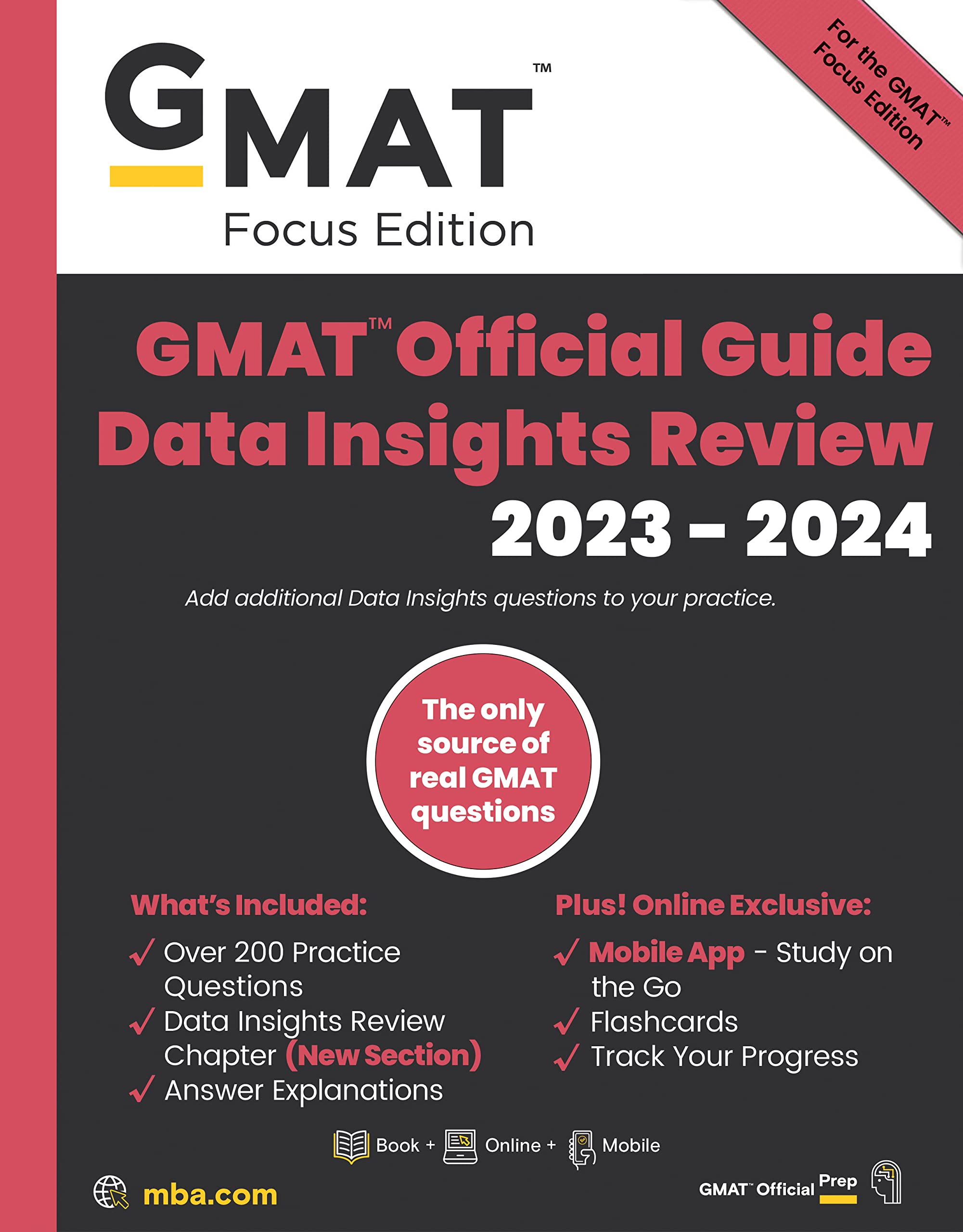 GMAT Official Guide Data Insights Review 20232024, Focus Edition: Includes Book + Online Question Bank + Digital Flashcards + M,Used