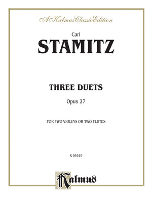 Three Duets, Op. 27: For 2 Flutes (Kalmus Edition),Used