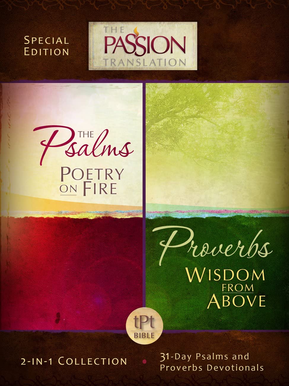 The Psalms Poetry On Fire / Proverbs Wisdom From Above: With 31Day Psalms And Proverbs Devotionals (Passion Translation)