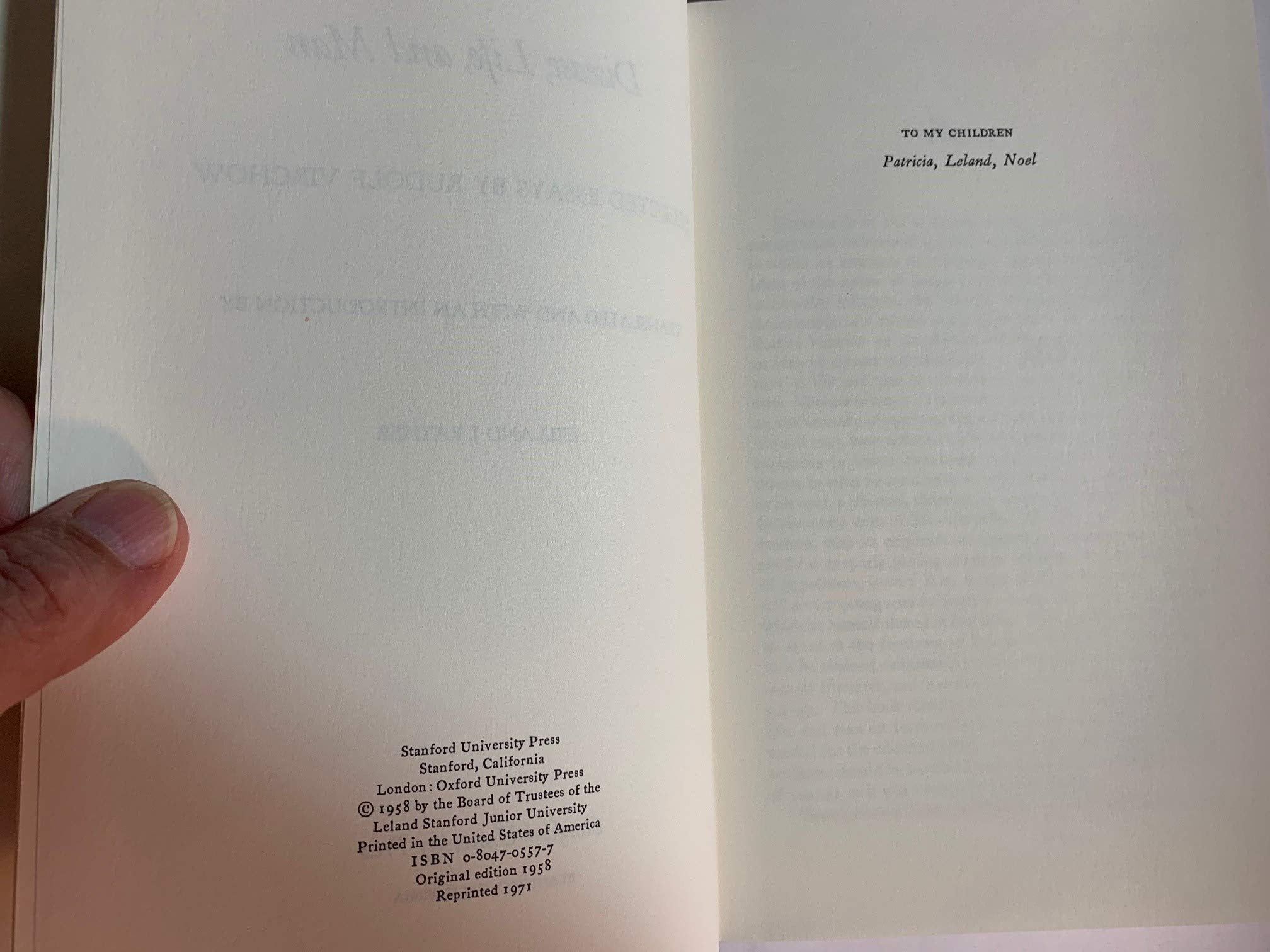 Disease, Life and Man: Selected Essays,Used