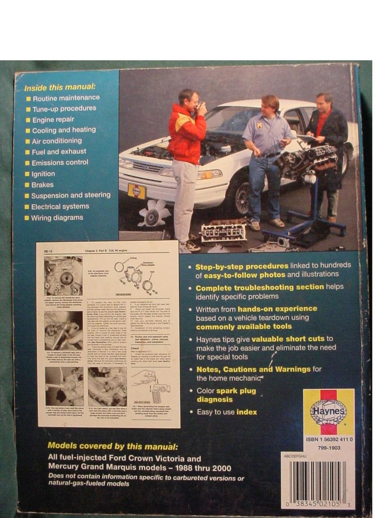 Haynes Ford Crown Victoria And Mercury Grand Marquis, 19882000 Manuals