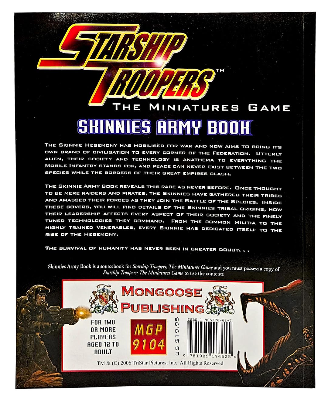 Starship Troopers Miniatures Game: The Skinnies Army Book,Used