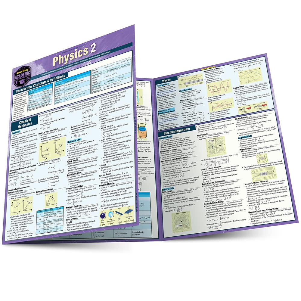 Physics 2: a QuickStudy Laminated Reference Guide (Quickstudy Reference Guide),Used