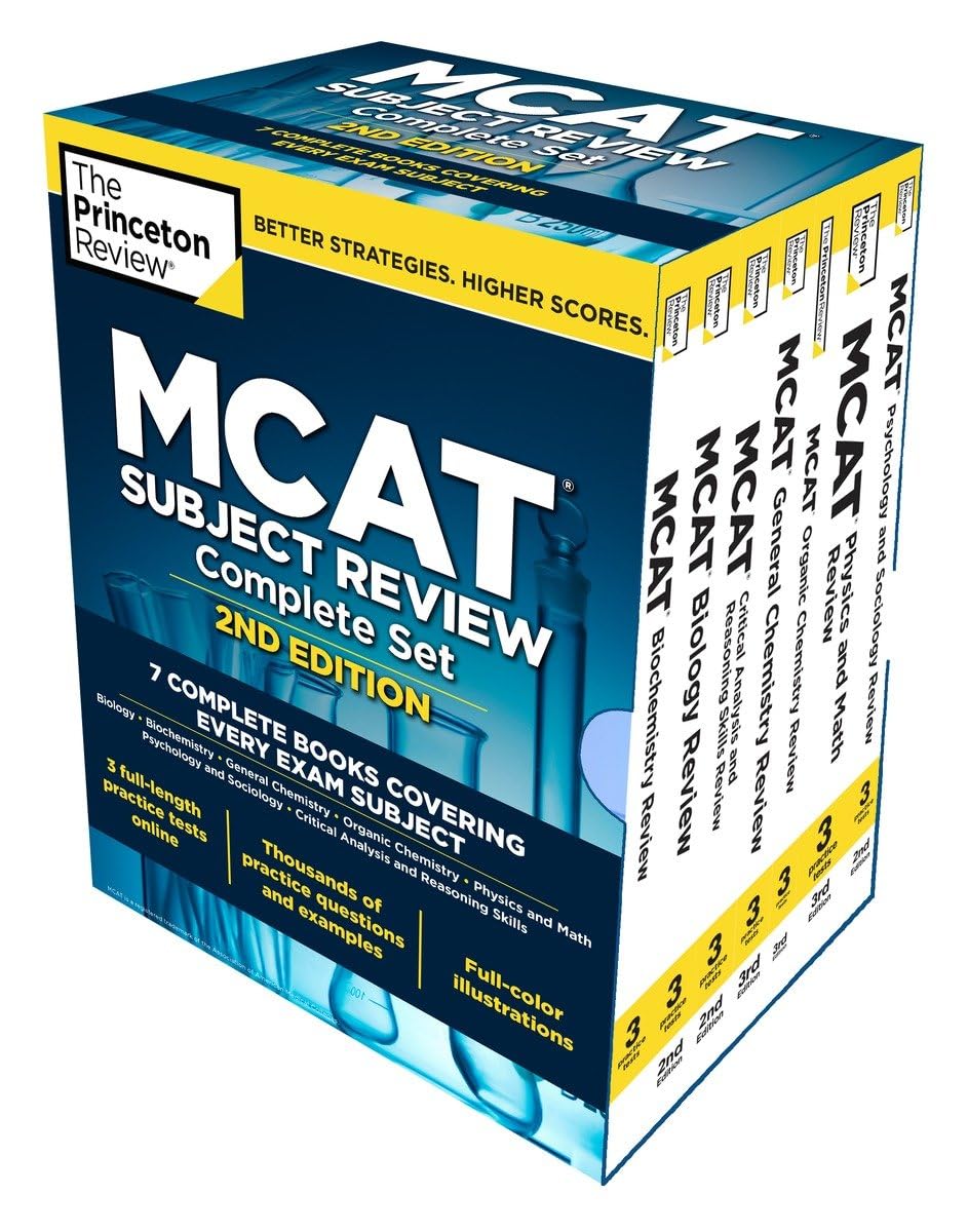 Princeton Review MCAT Subject Review Complete Box Set, 2nd Edition: 7 Complete Books + Access to 3 FullLength Practice Tests (G,Used