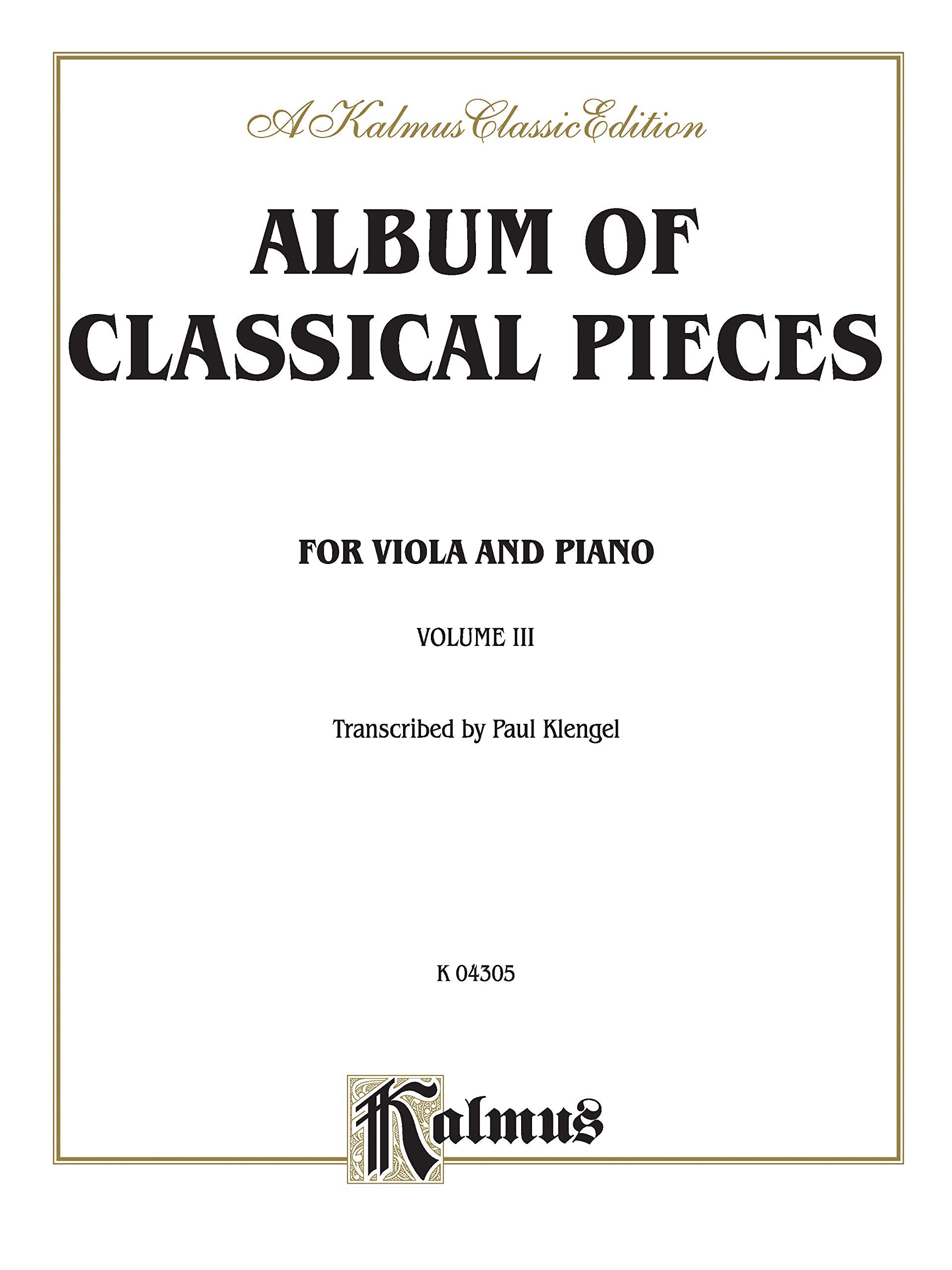 Album of Classical Pieces, Vol 3 (Kalmus Edition, Vol 3),Used
