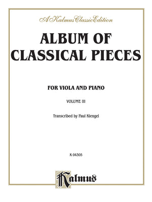 Album of Classical Pieces, Vol 3 (Kalmus Edition, Vol 3),Used