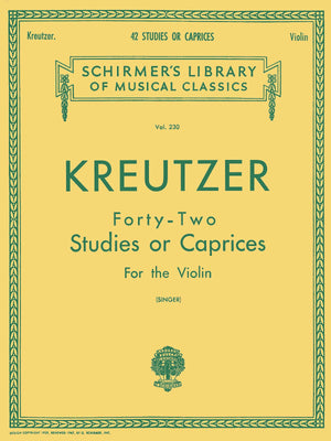 Kreutzer  42 Studies or Caprices  Violin Sheet Music for Intermediate to Advanced  Players Schirmer Library of Classics Volume ,New
