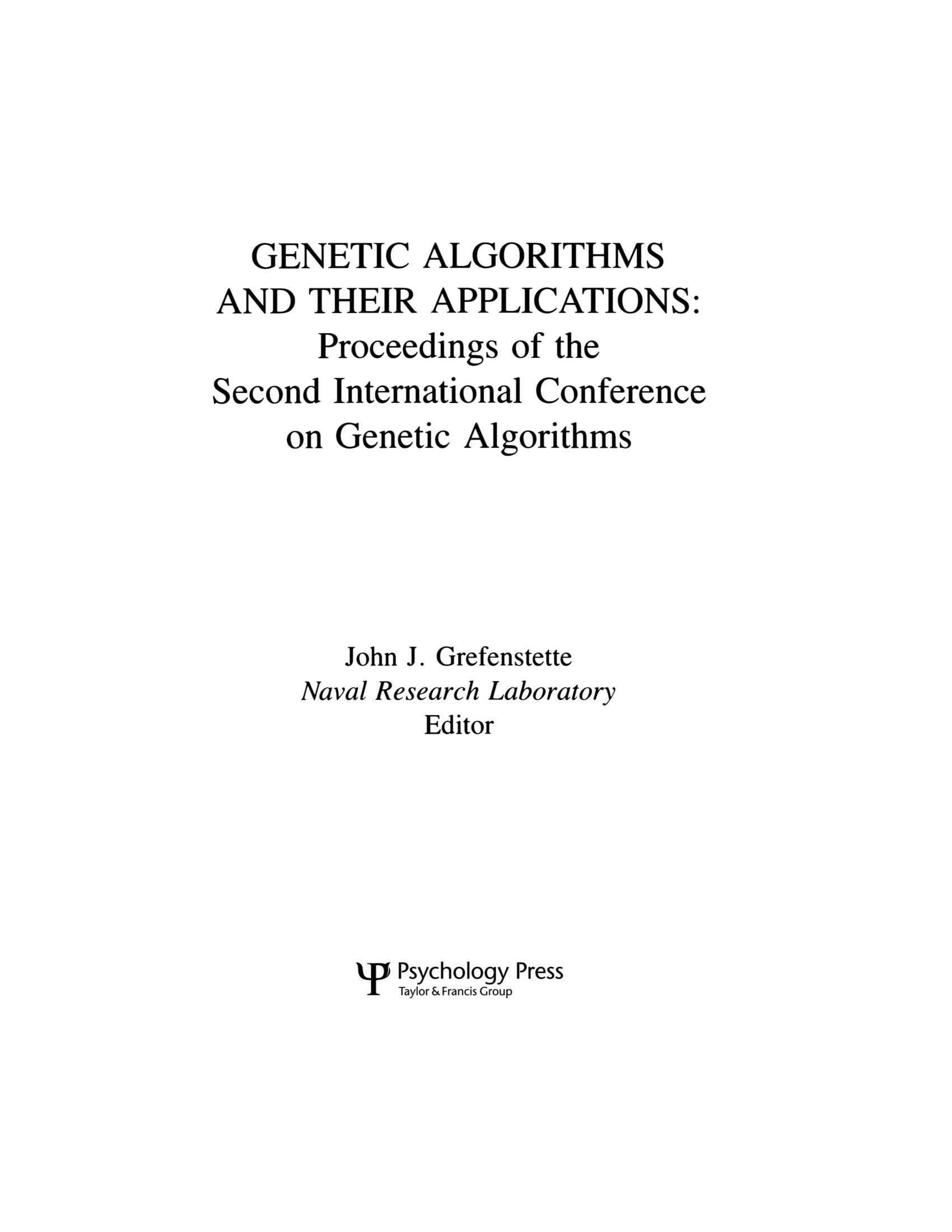 Genetic Algorithms And Their Applications: Proceedings Of The Second International Conference On Genetic Algorithms,Used