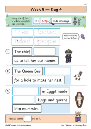 New KS1 Phonics Daily Practice Book: Year 1  Summer Term: superb for catchup and learning at home (CGP KS1 English),Used