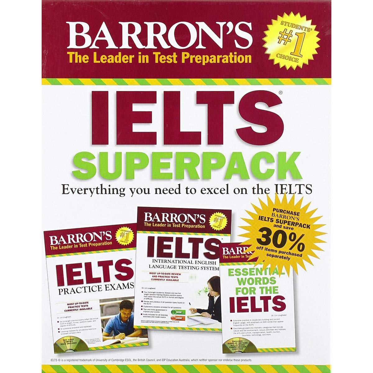 Barron's IELTS Practice Exams with Audio CDs: International English Language Testing System,New