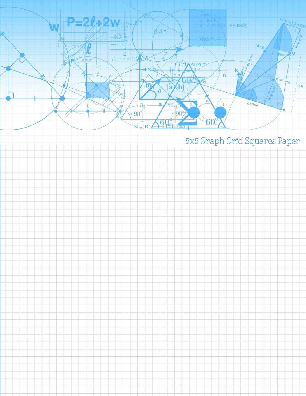 5x5 Graph Grid Squares Paper: 8.5