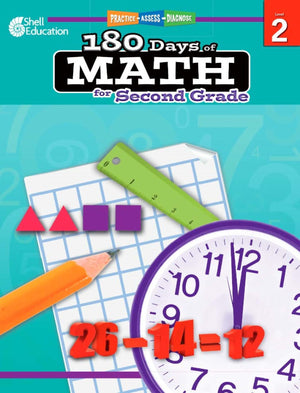 Shell Education 180 Days of Math for Second Grade (180 Days of Practice),New
