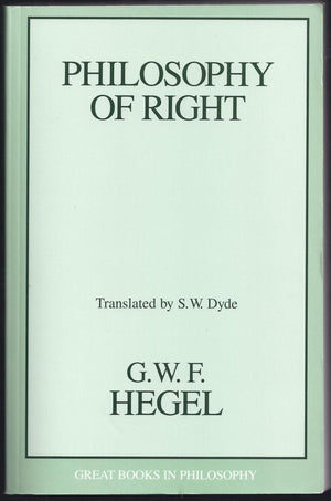 Philosophy Of Right (Great Books In Philosophy)
