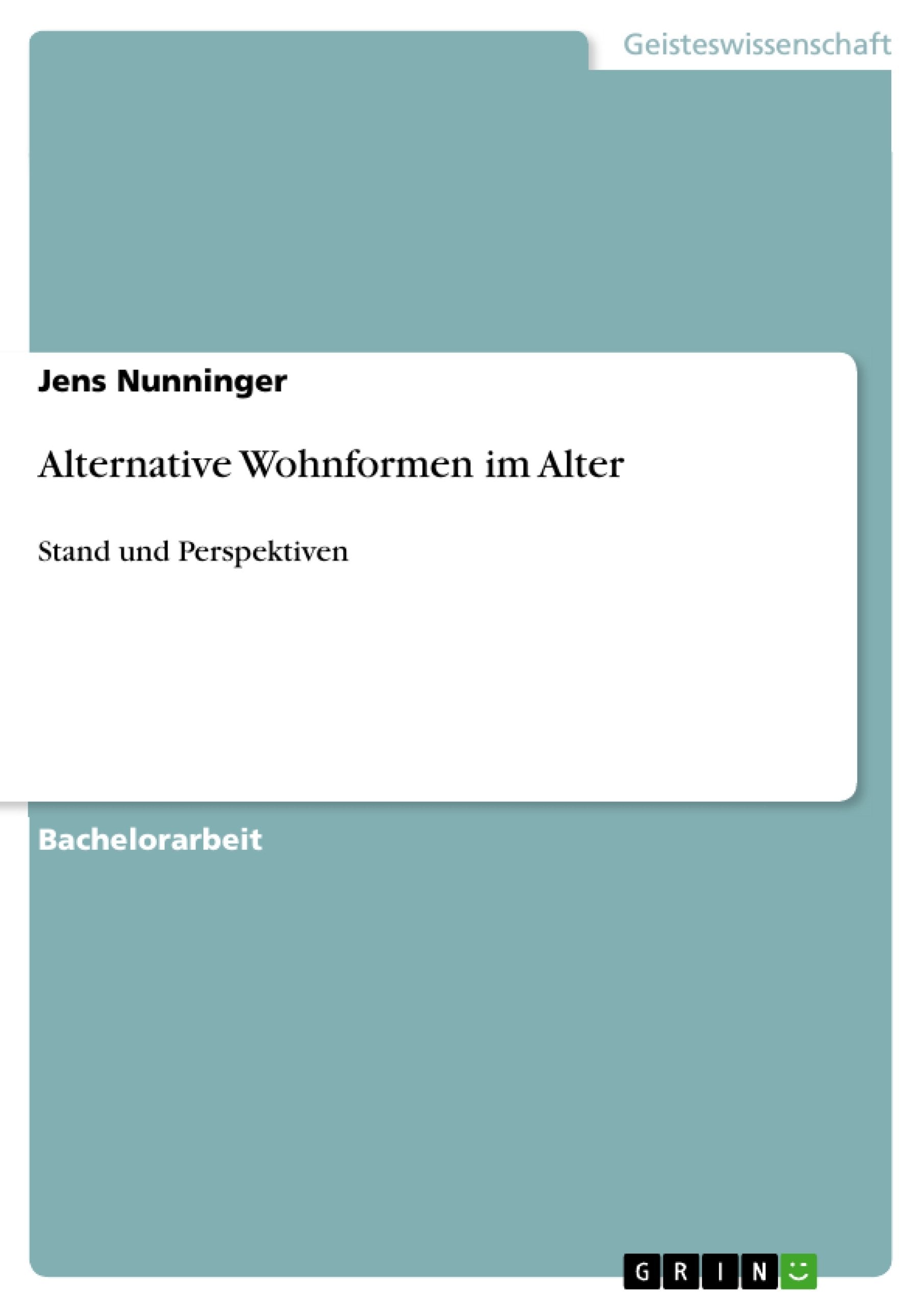 Alternative Wohnformen im Alter: Stand und Perspektiven (German Edition),Used