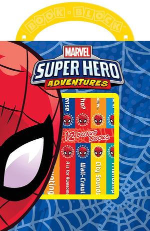 Marvel  Spiderman Super Hero Adventures  My First Library Board Book Block 12Book Set  First Words, Colors, Numbers, and Mo,Used