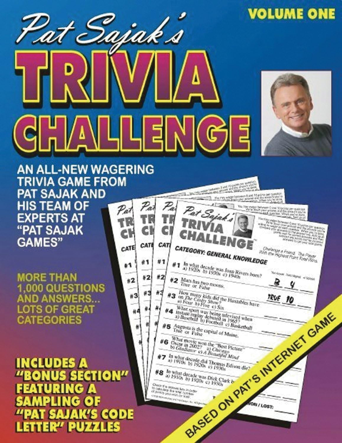 Pat Sajak's Trivia Challenge: A Fun Collection of Trivia Games and Puzzles from Pat Sajak,Used
