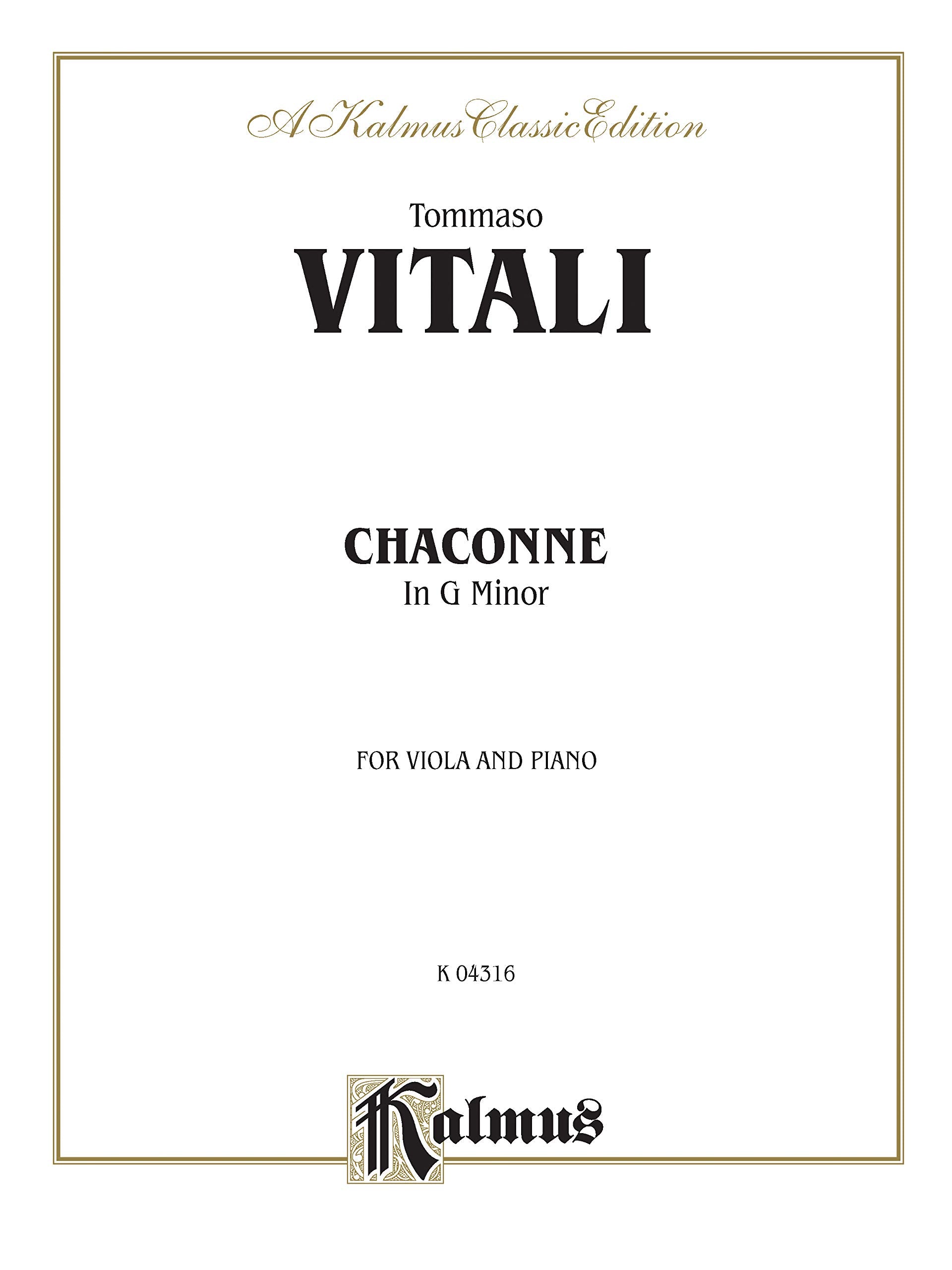 Chaconne in G Minor: Kalmus Edition,Used
