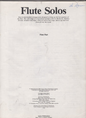 Flute Solos with Piano Accompaniment #38,New