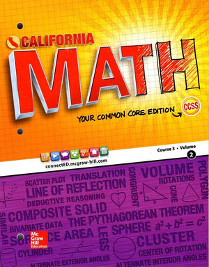 California Math Your Common Core Edition Course 3 Volume 2-used