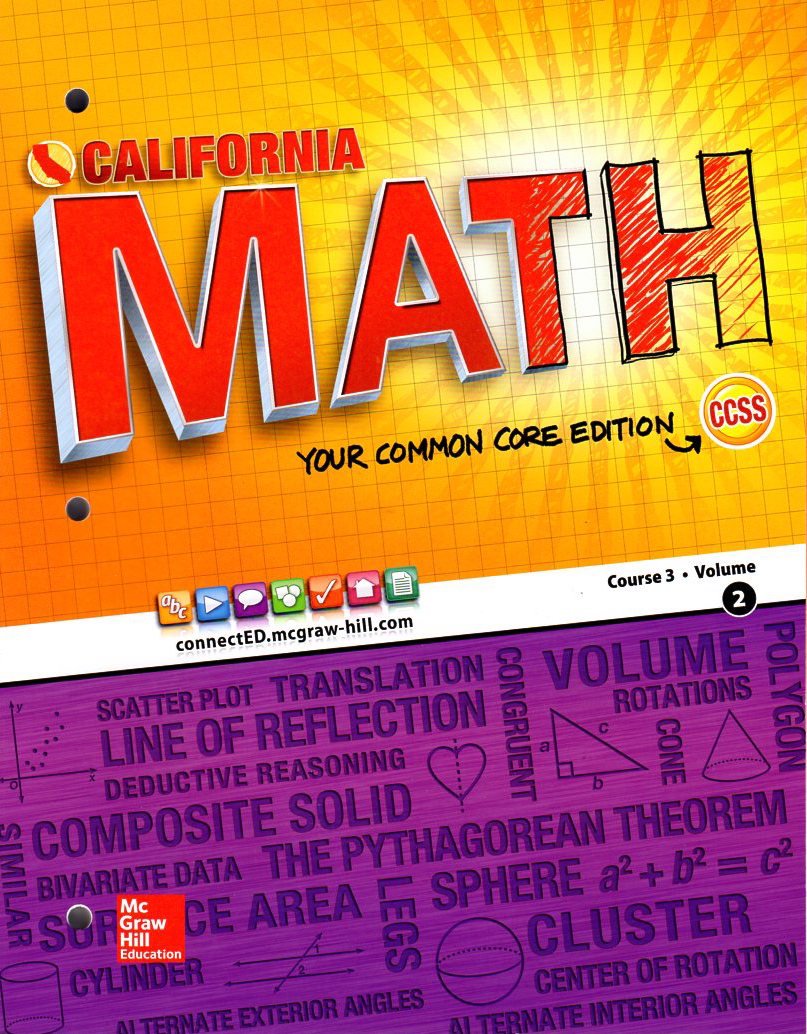 California Math Your Common Core Edition Course 3 Volume 2-used