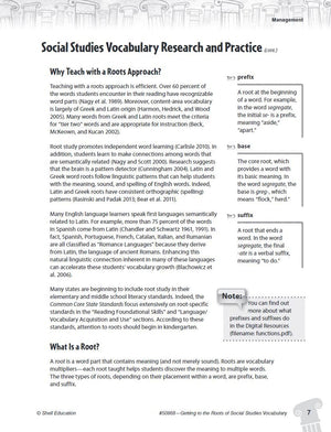 Getting to the Roots of Social Studies Vocabulary Levels 68 (Getting to the Roots of ContentArea Vocabulary),Used