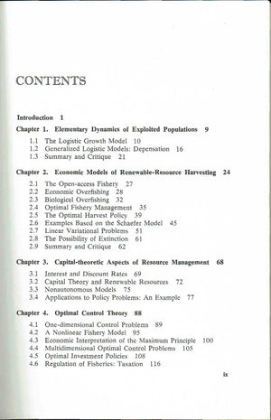 Mathematical Bioeconomics: The Optimal Management Of Renewable Resources (Pure And Applied Mathematics)