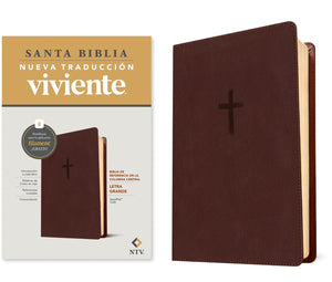 Biblia De Referencia En La Columna Central Ntv, Letra Grande Con Filament (Sentipiel, Caf, Letra Roja) (Spanish Edition)