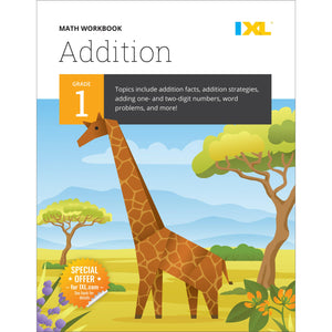 IXL Addition 1st Grade Math Workbook, Mathematics Book for Kids Ages 67 With Word Problems, Adding Strategies and Facts, How to,Used