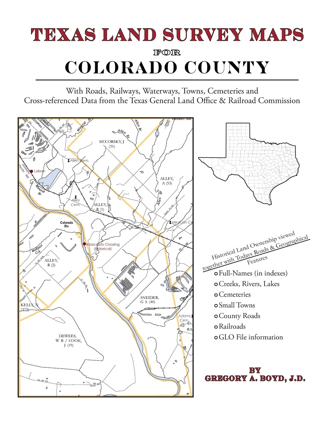 Texas Land Survey Maps for Colorado County,Used