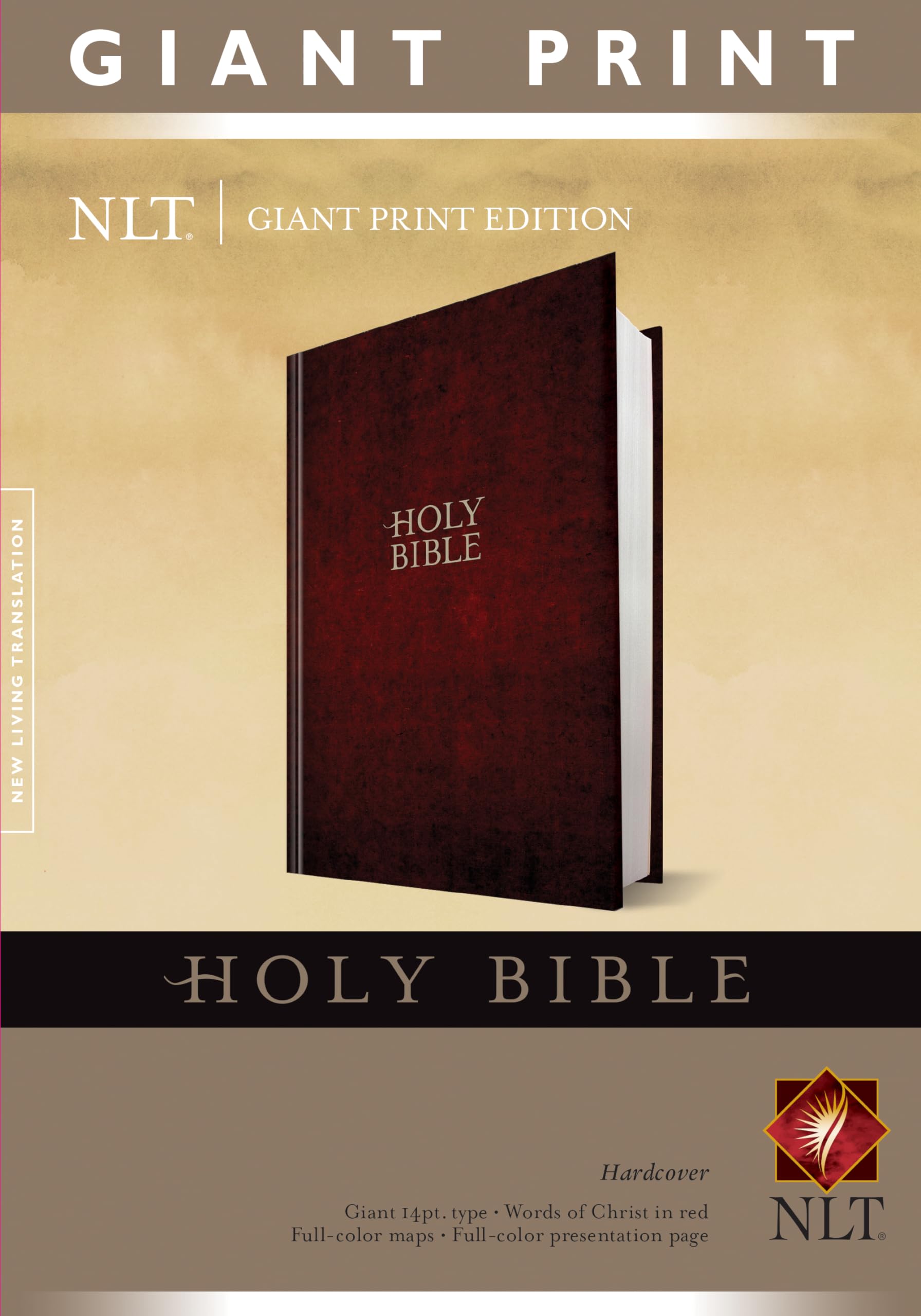 Holy Bible, Giant Print NLT (Hardcover, Red Letter),Used