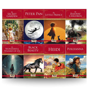 Best Of Childrens Classics (Set Of 8 Books) - Gift Set For Kids - Peter Pan, Heidi, The Wonderful Wizard Of Oz, The Railway Children, Black Beauty, Pollyanna, The Secret Garden, The Little Prince