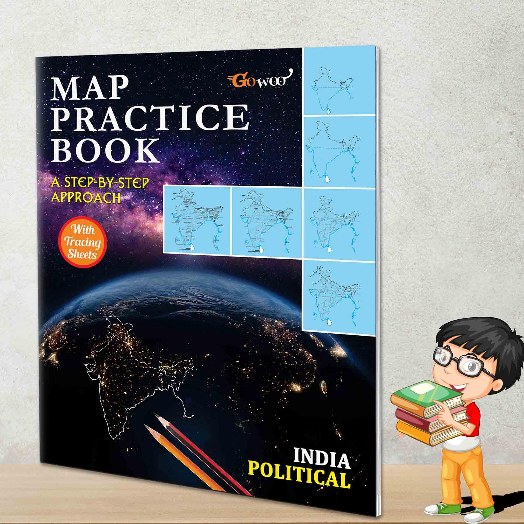 India Political - Map Practice Book | Discover India: Political Map Practice Guide