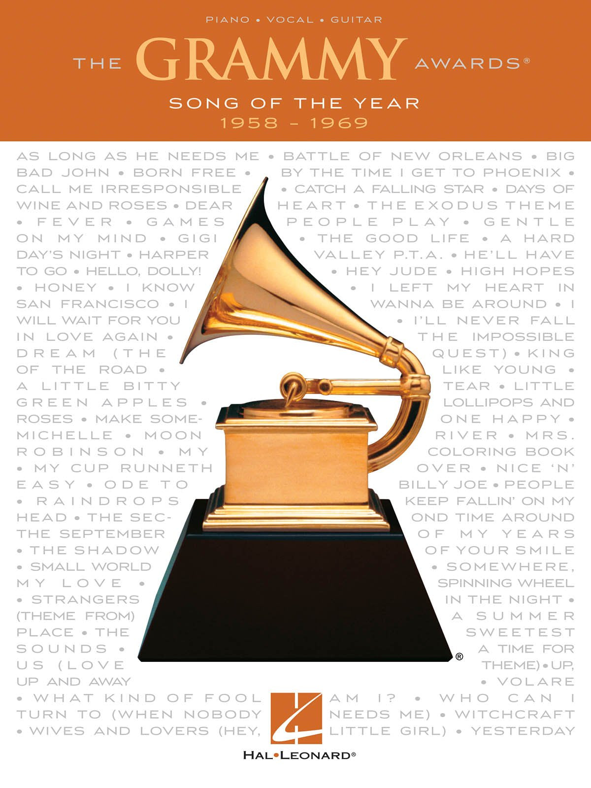 The Grammy Awards Song Of The Year 19581969 Piano, Vocal And Guitar Chords,Used