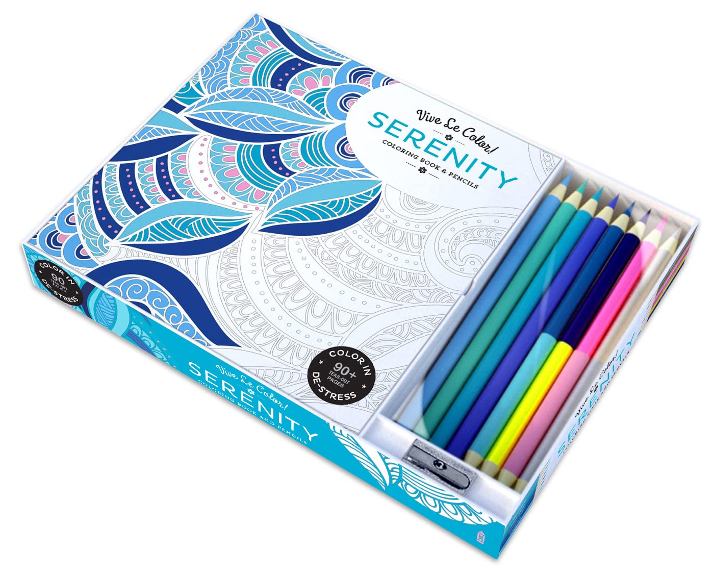 Vive Le Color! Serenity (Adult Coloring Book and Pencils): Color Therapy Kit,Used