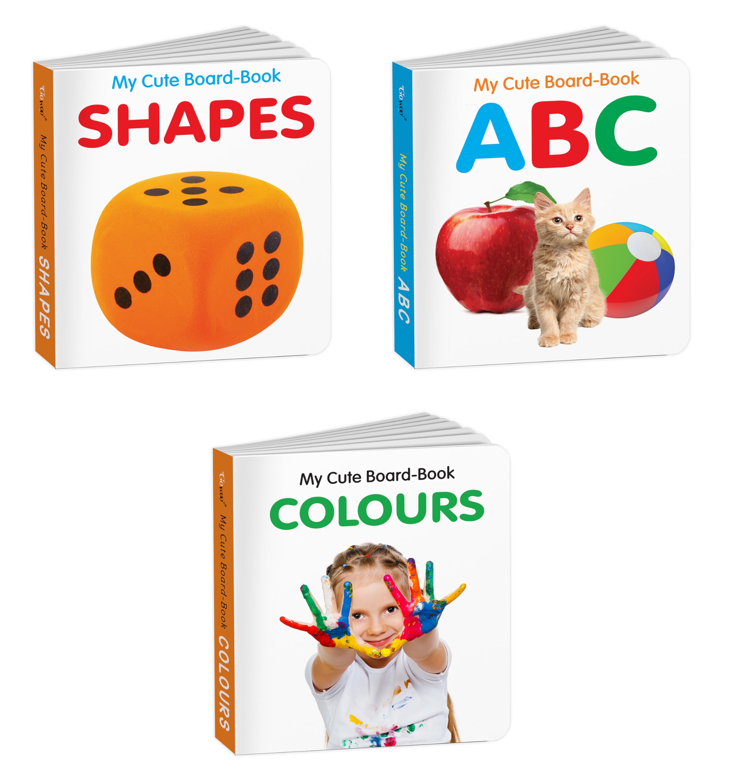 My First Board Book All In One Learning Book For Children - Abc, Colours And Shapes : Pocket-Sized Kids Educational Books, Toddler Learning Books Set, First Library Books For Babies | Pack Of 3 Books