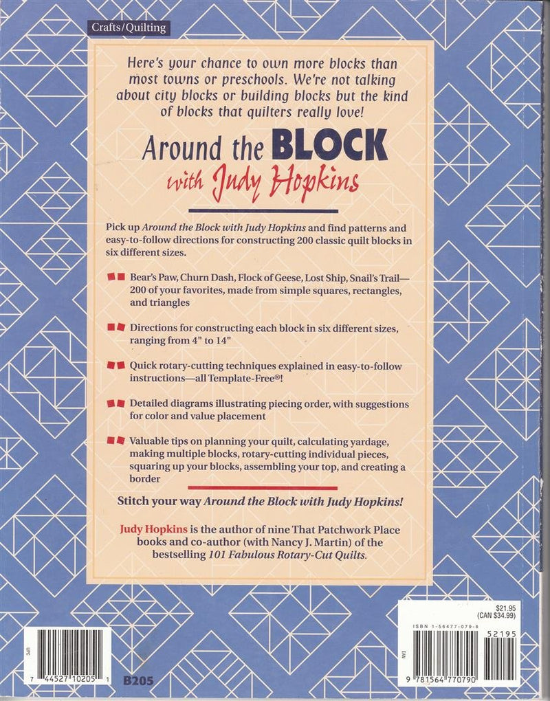 Around the Block with Judy Hopkins: 200 RotaryCut Blocks in 6 Sizes,Used