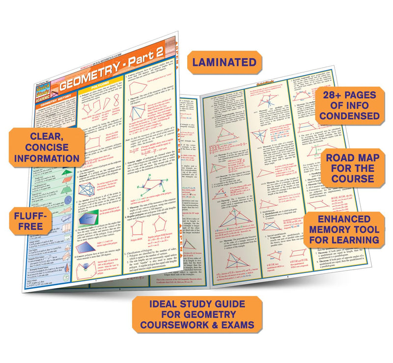 Geometry Part 2 QuickStudy Laminated Reference Guide (QuickStudy Academic),New