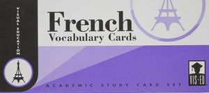 French Vocabulary Cards: Academic Study Card Set,Used