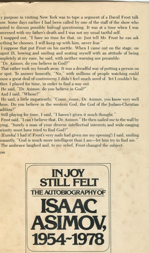 In Joy Still Felt: The Autobiography of Isaac Asimov 19541978,Used