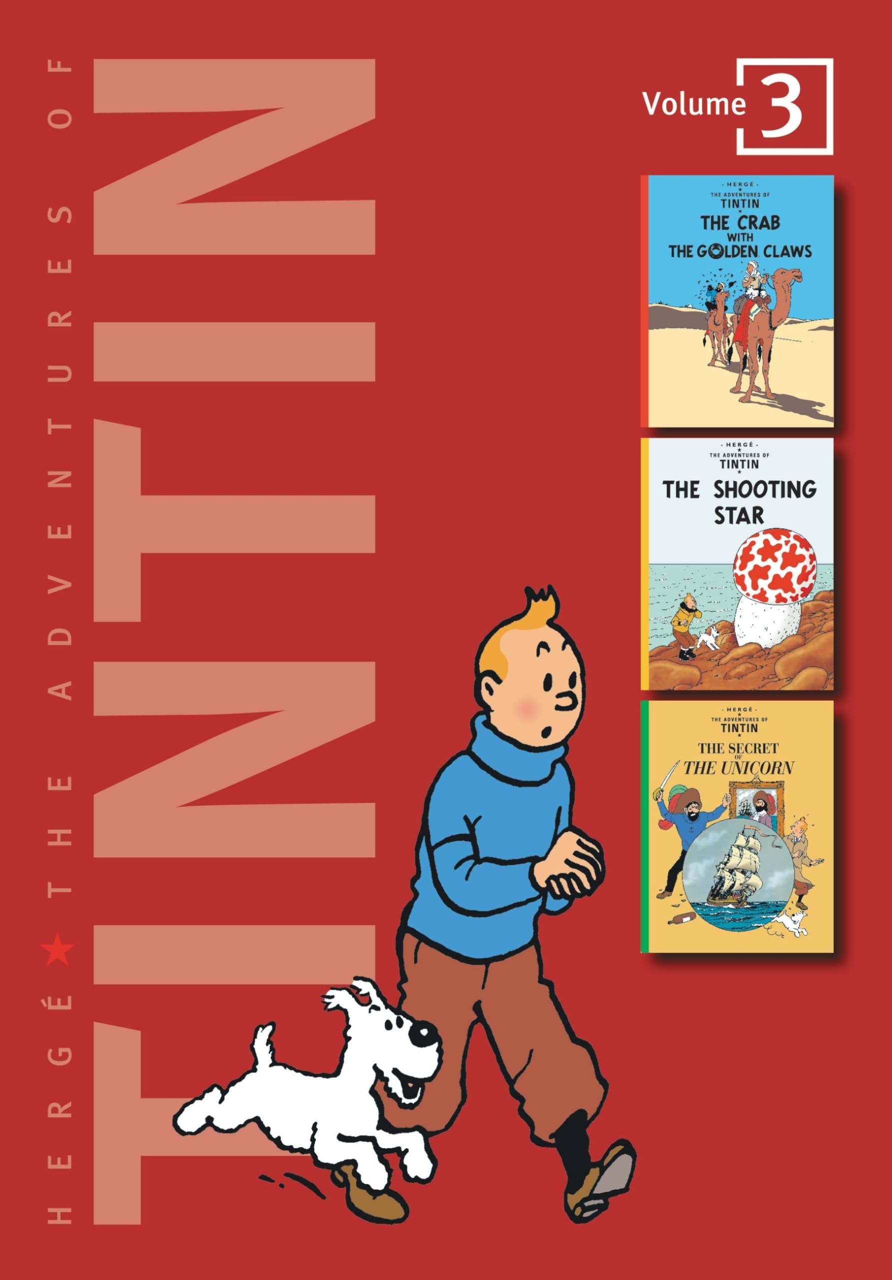 The Adventures Of Tintin, Vol. 3: The Crab With The Golden Claws / The Shooting Star / The Secret Of The Unicorn (3 Volumes In 1,Used